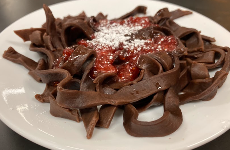 Making the Chocolate Fettuccine; Tools and Ingredients