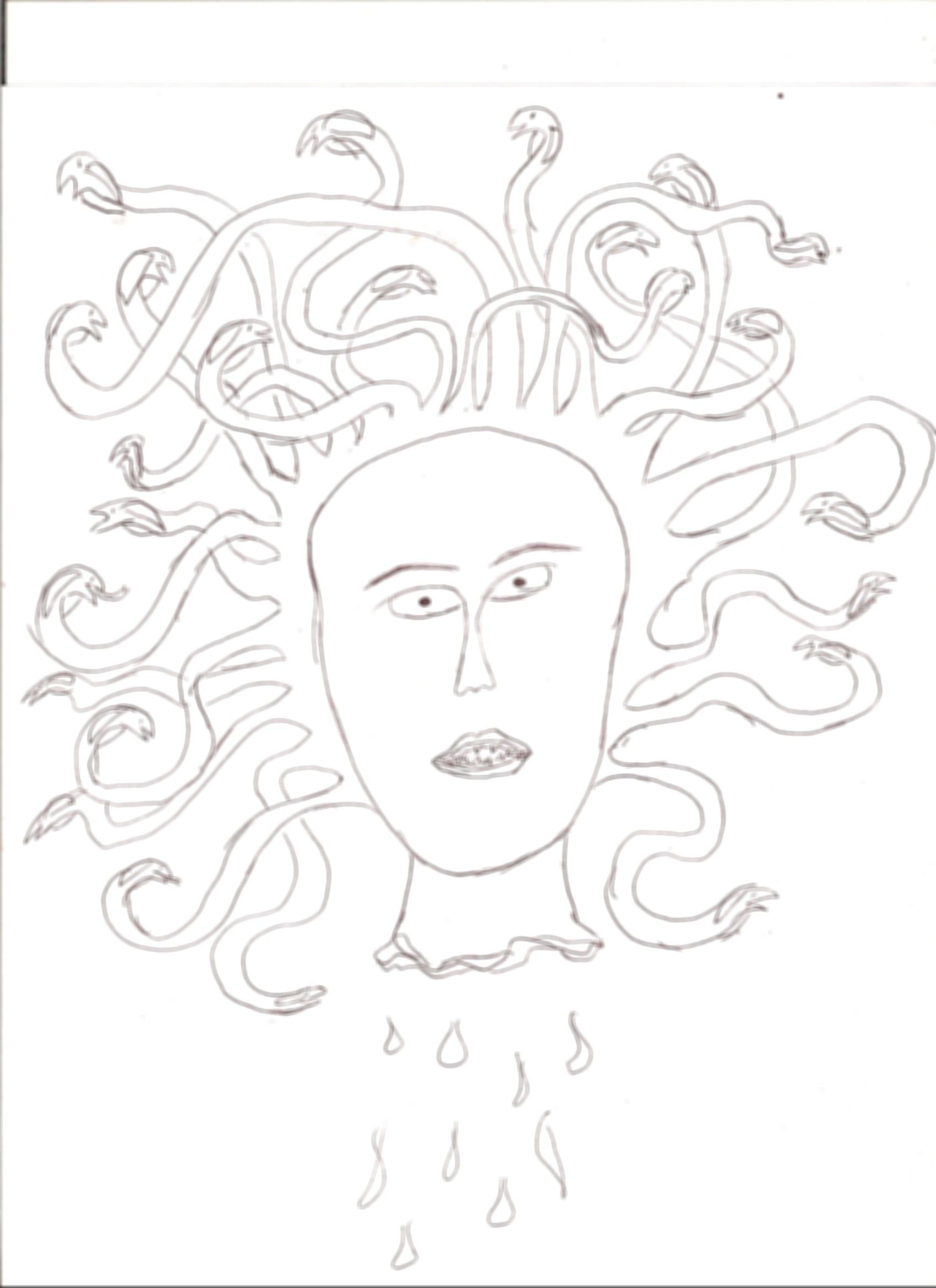How to Draw Madusa's Head!!!