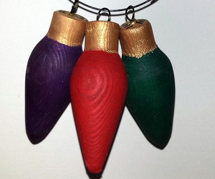 Woodturned Christmas Light Ornament