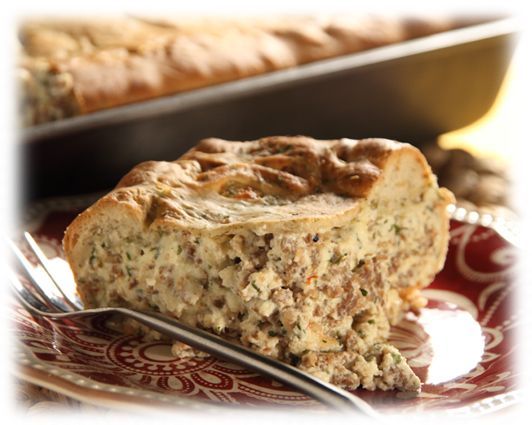 Sausage and Three Cheese Deep Dish Pie