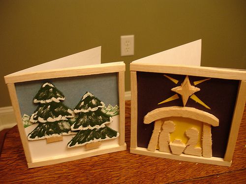 Balsa Wood Christmas Cards