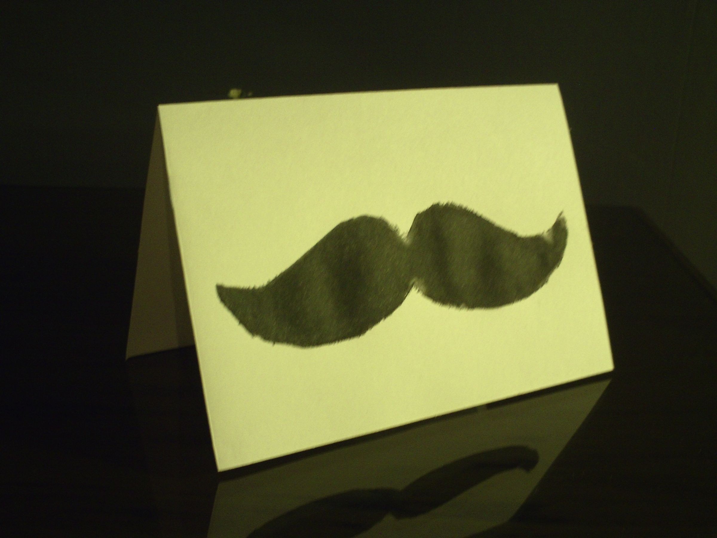 Moustache Card (made with foam stamp press).