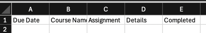 Tracker Table Layout How to Make an Excel Assignment Tracker : 8 Steps (with Pictures ...