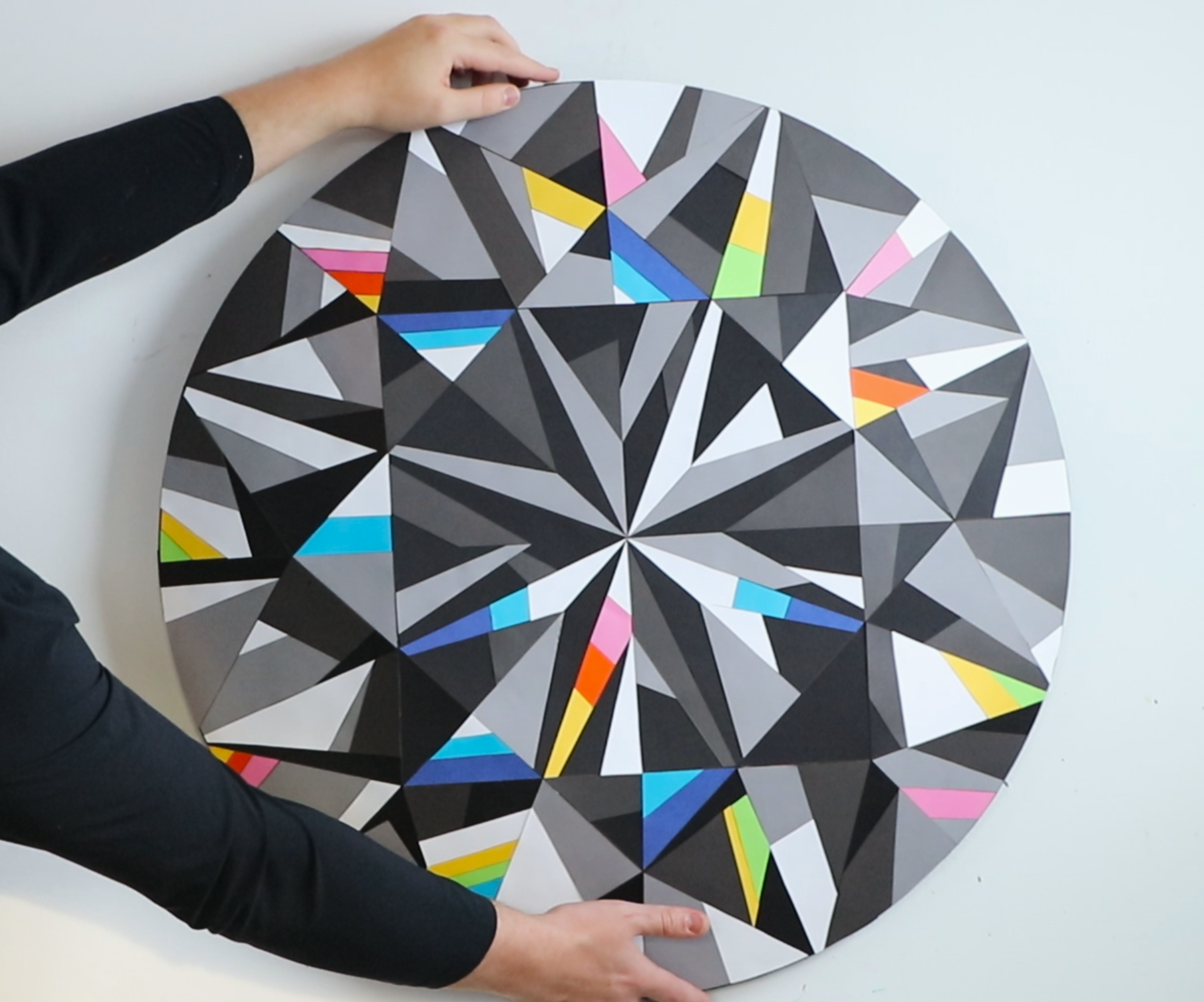 3D Polygonal Crystal Wall Canvas — Smooth Rounded Edges, Paint or Mosaic Your Own Design