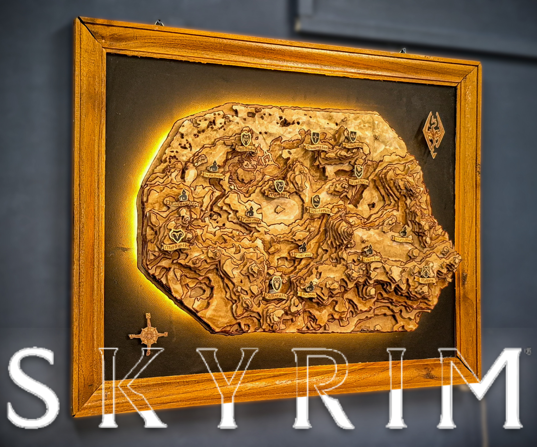 Skyrim Topographic Map: a Layered Wall Art Project