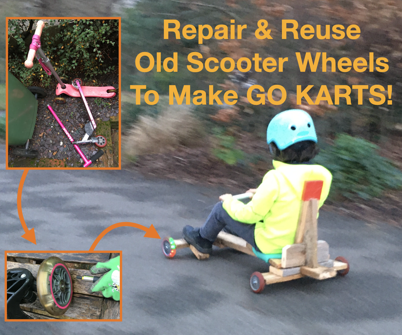 Go Kart Racer From Reused Old Scooter Wheels