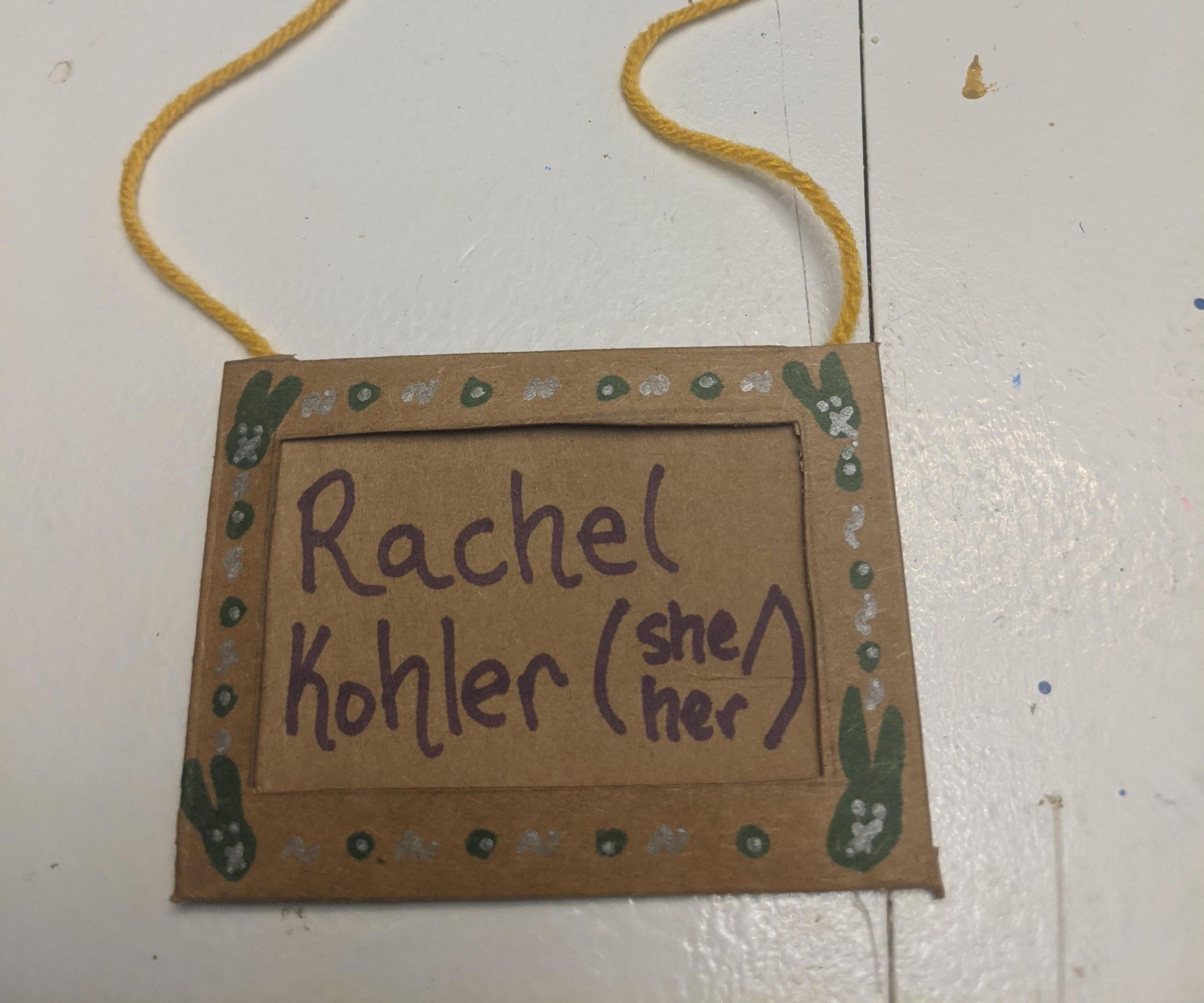 Paperboard Nametag (with Pronouns!)