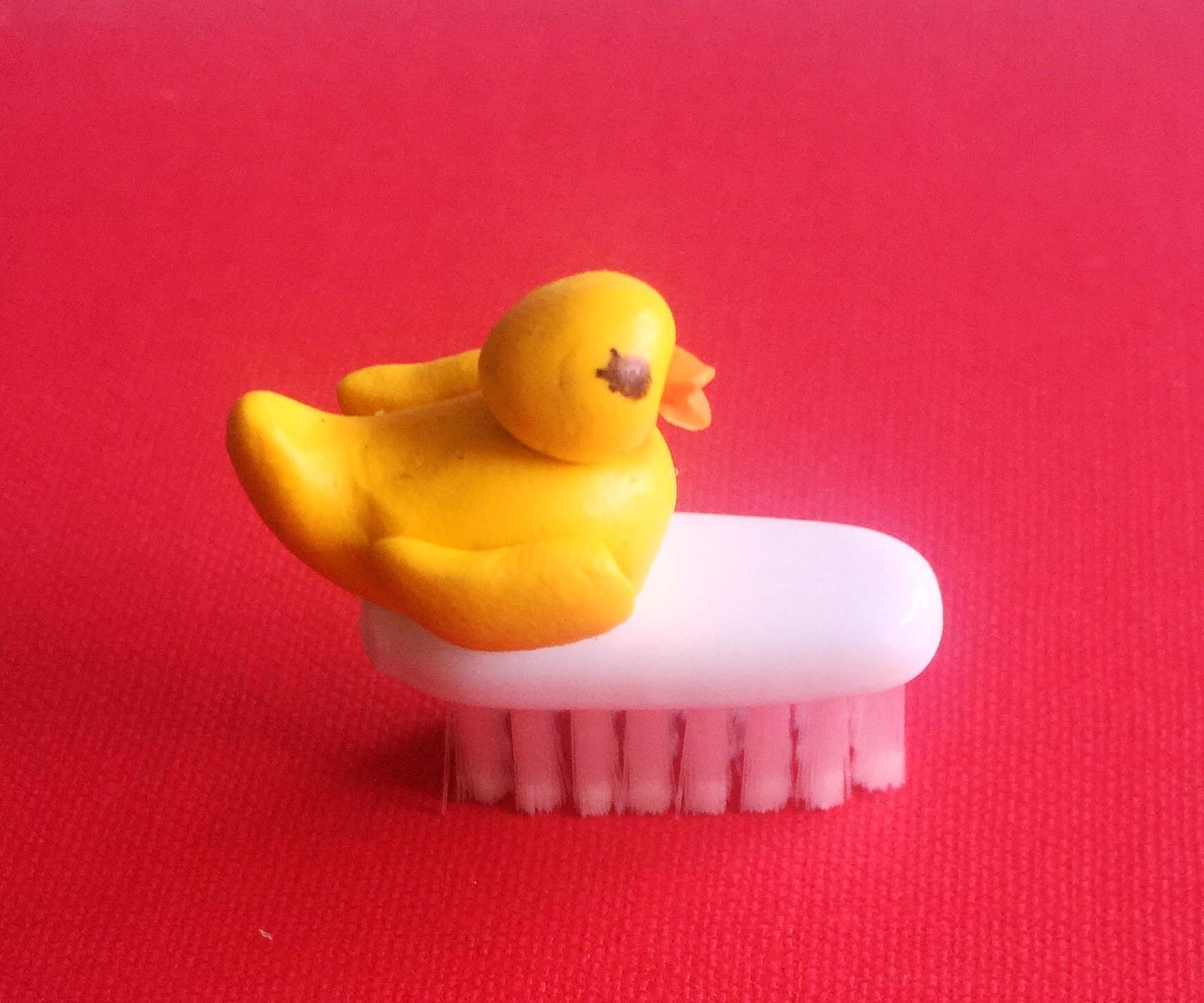 Tiny Sugru Rubber Ducky Travel Nail Brush
