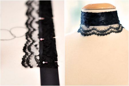 Sew Lacework to Ribbon