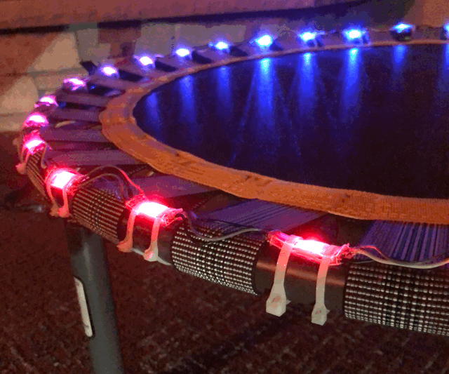 Jump Sensitive Neopixel Trampoline 