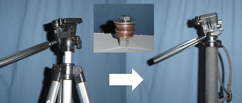 Tripod-Head to Monopod-Head Adapter on 43 Cents. Literally.