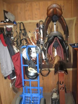 Inexpensive Customized Tack Room: Saddle Racks and Bridle Racks