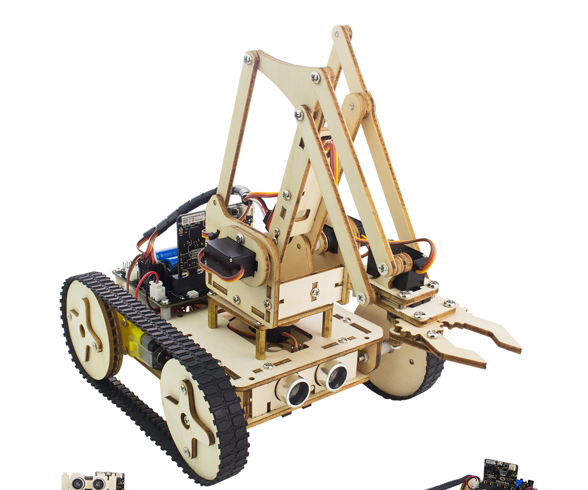 HOW TO ASSEMBLE AN IMPRESSIVE WOODEN ROBOT ARM(PART2: ROBOT FOR Avoiding Obstacle ) -- BASED ON THE MICRO: BIT