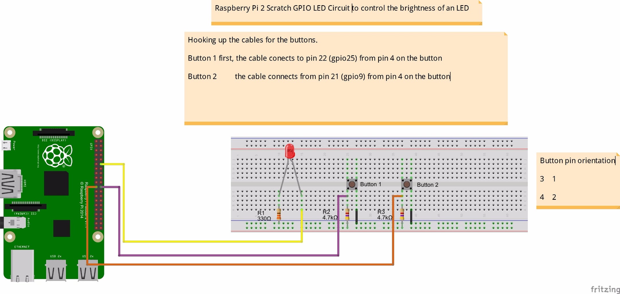 Brightness Control PWM Based LED Control Using Push Buttons, Raspberry ...