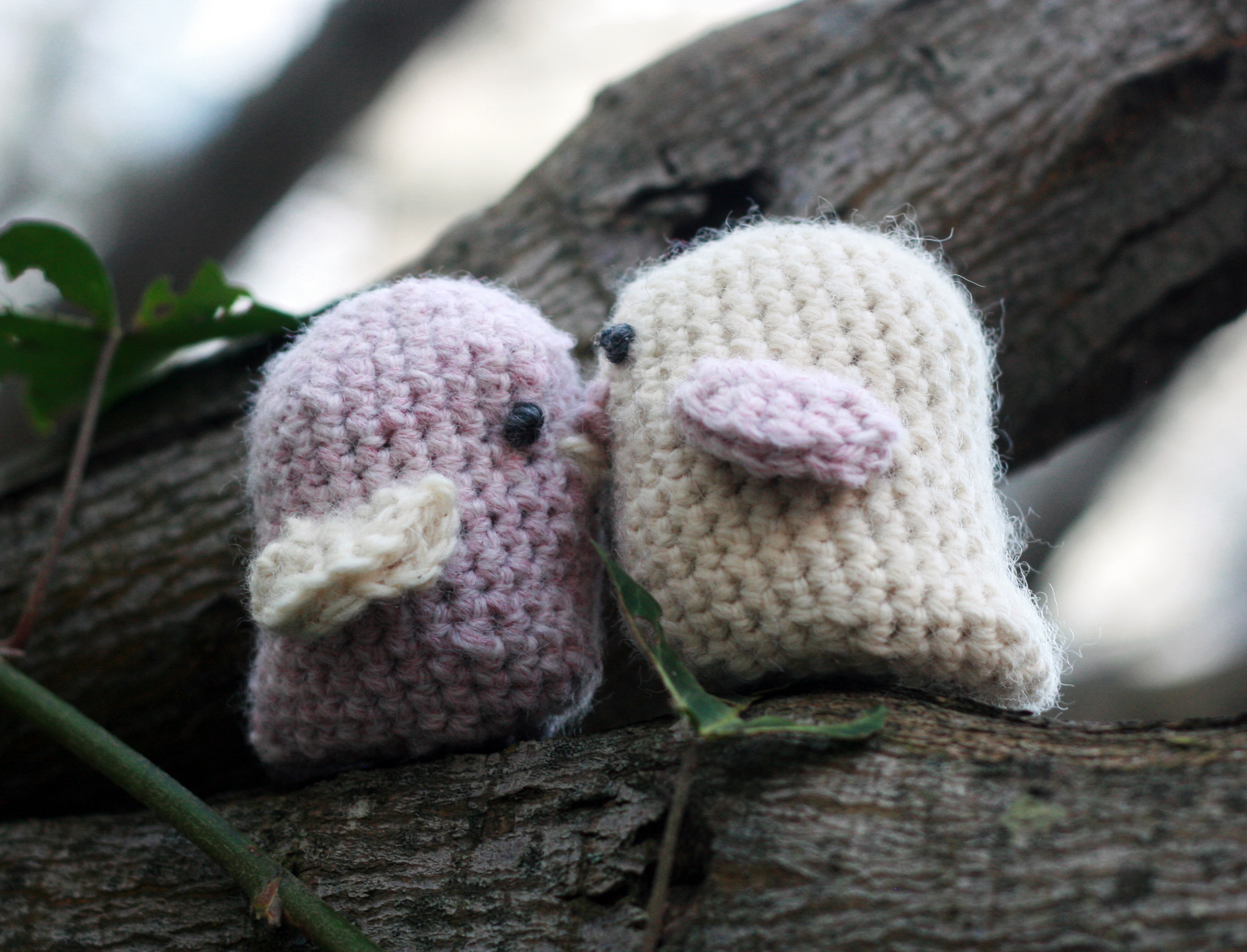 Crocheted Love Birds