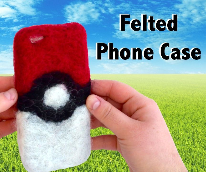 DIY Felted Pokeball Phone Case