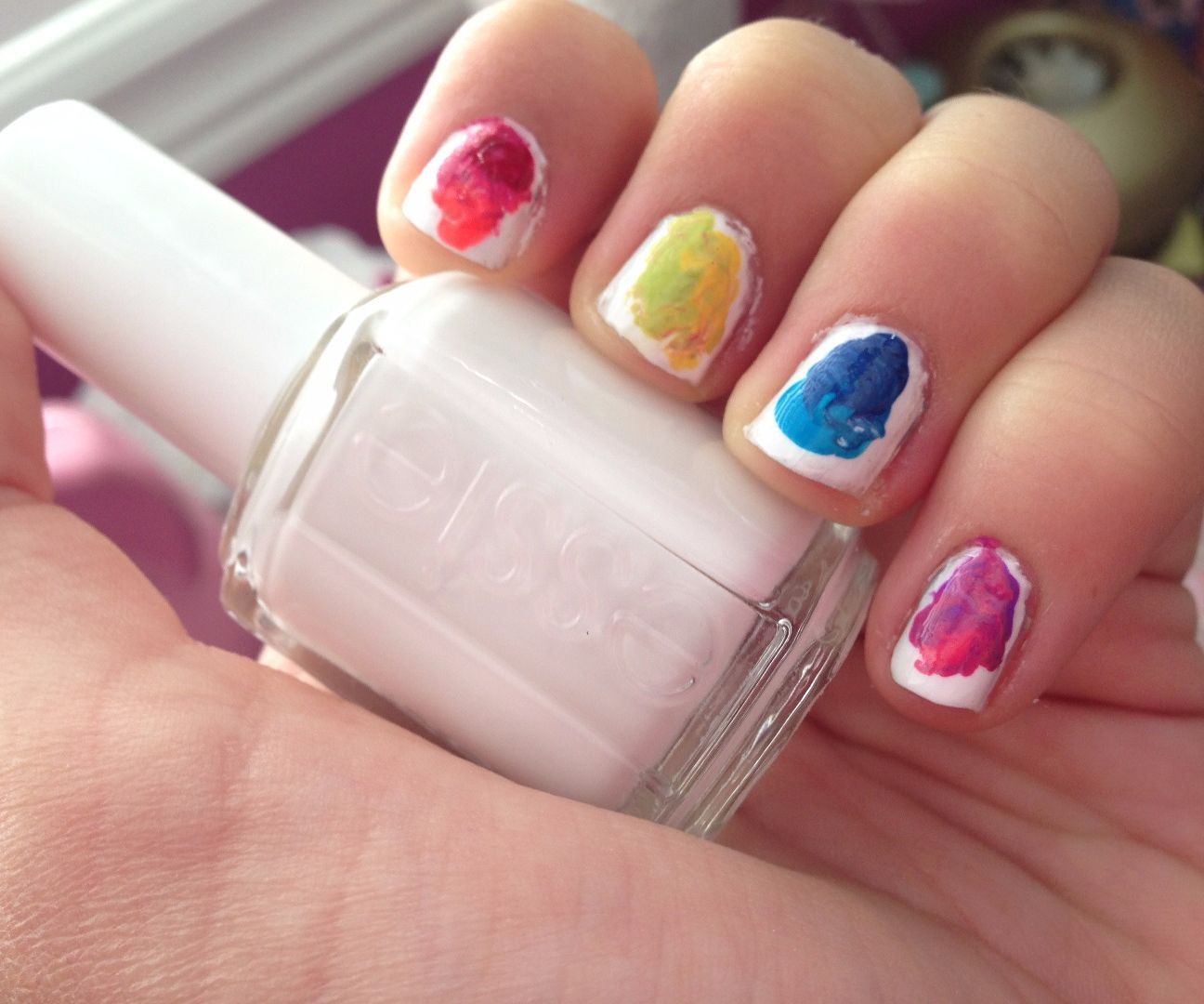 Rainbow Swirl Nails