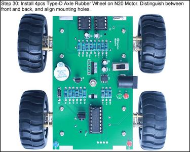 Install 4pcs Type-D Axle Rubber Wheel on N20 Motor