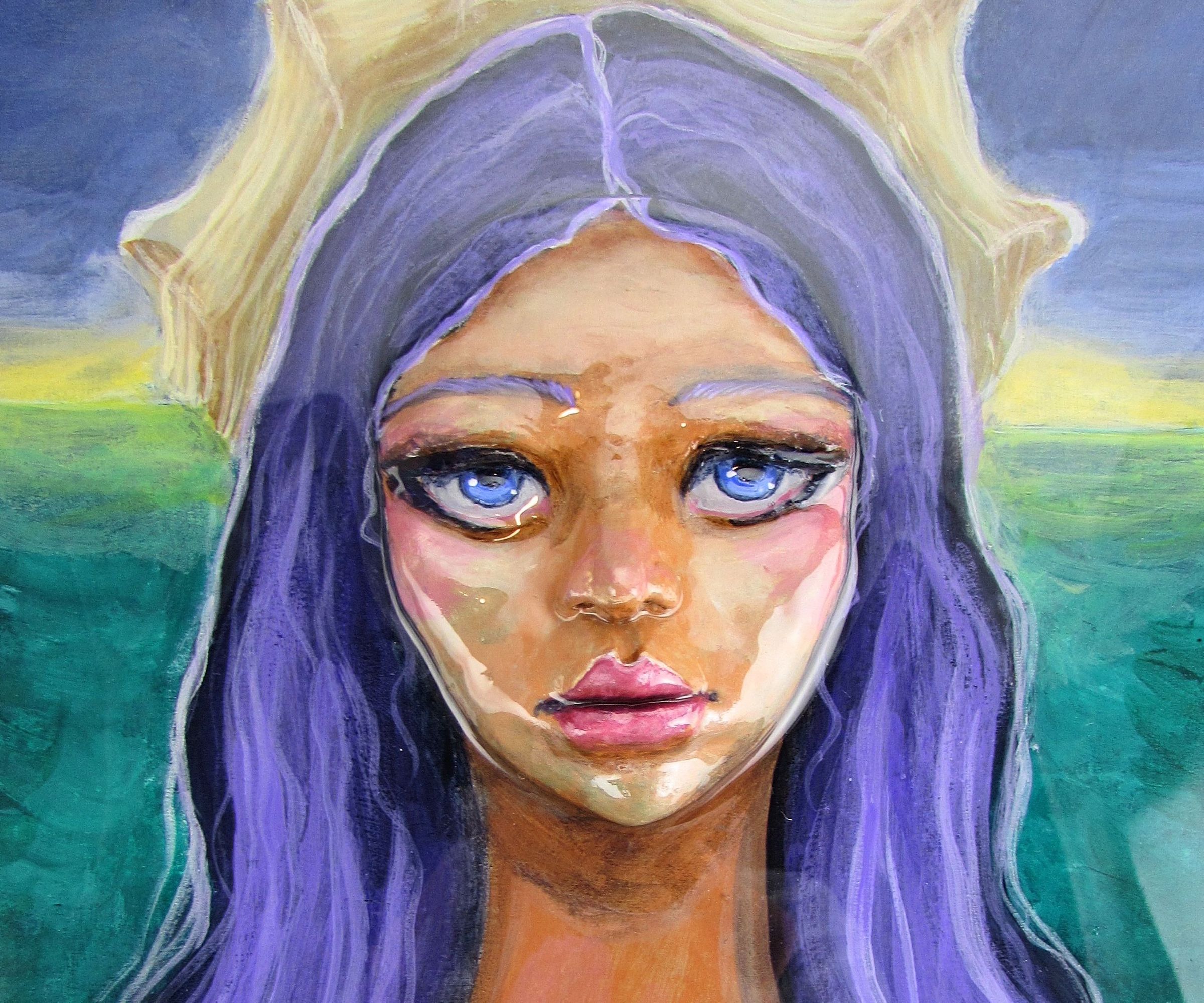Mermaid Acrylic Portrait Painting