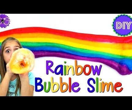DIY RAINBOW BUBBLE SLIME!  NO BORAX, LIQUID STARCH OR DETERGENT!