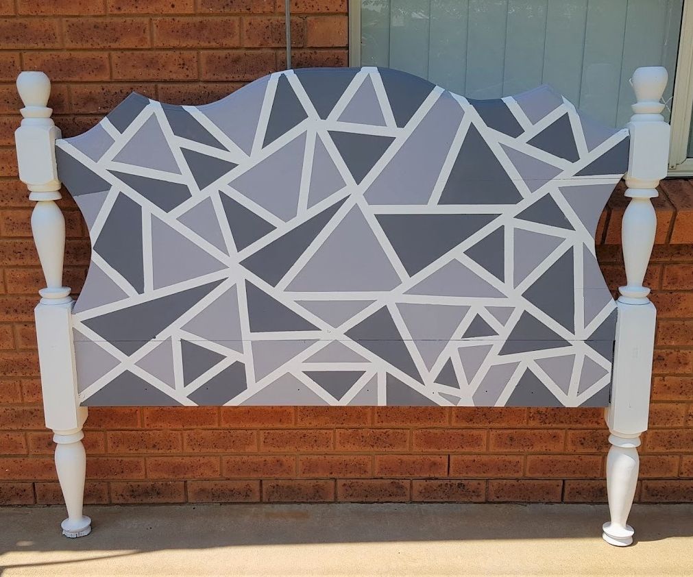 How to Paint a Geometric Design on an Old Headboard