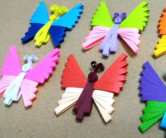 Quilling butterfly with a quilling comb