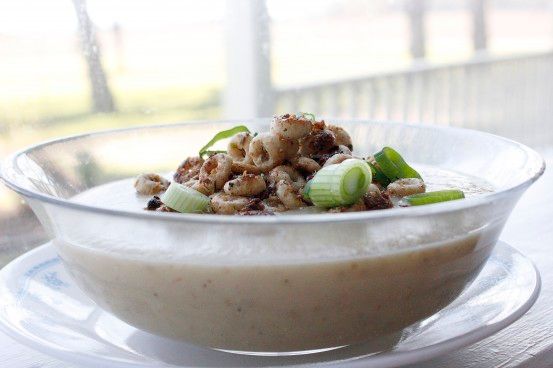 Potato Leek Soup With Cheerio Croutons