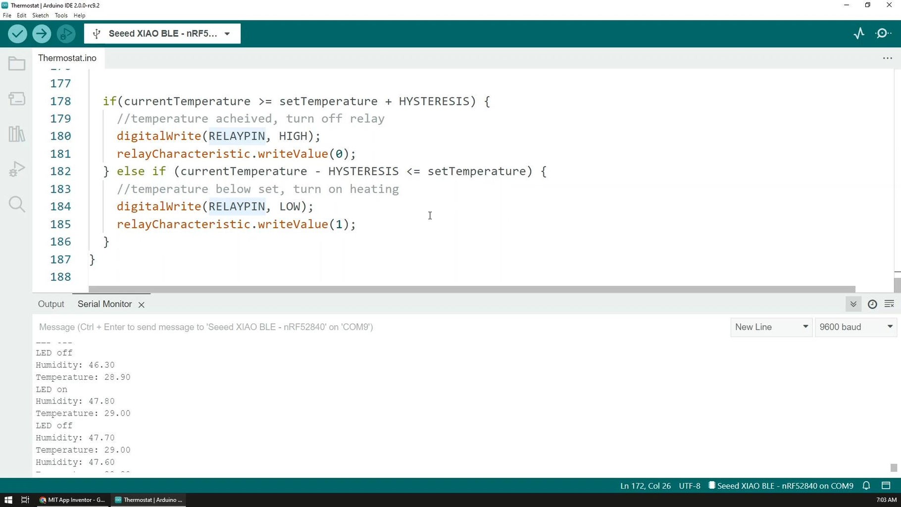 Arduino Code for the Thermostat