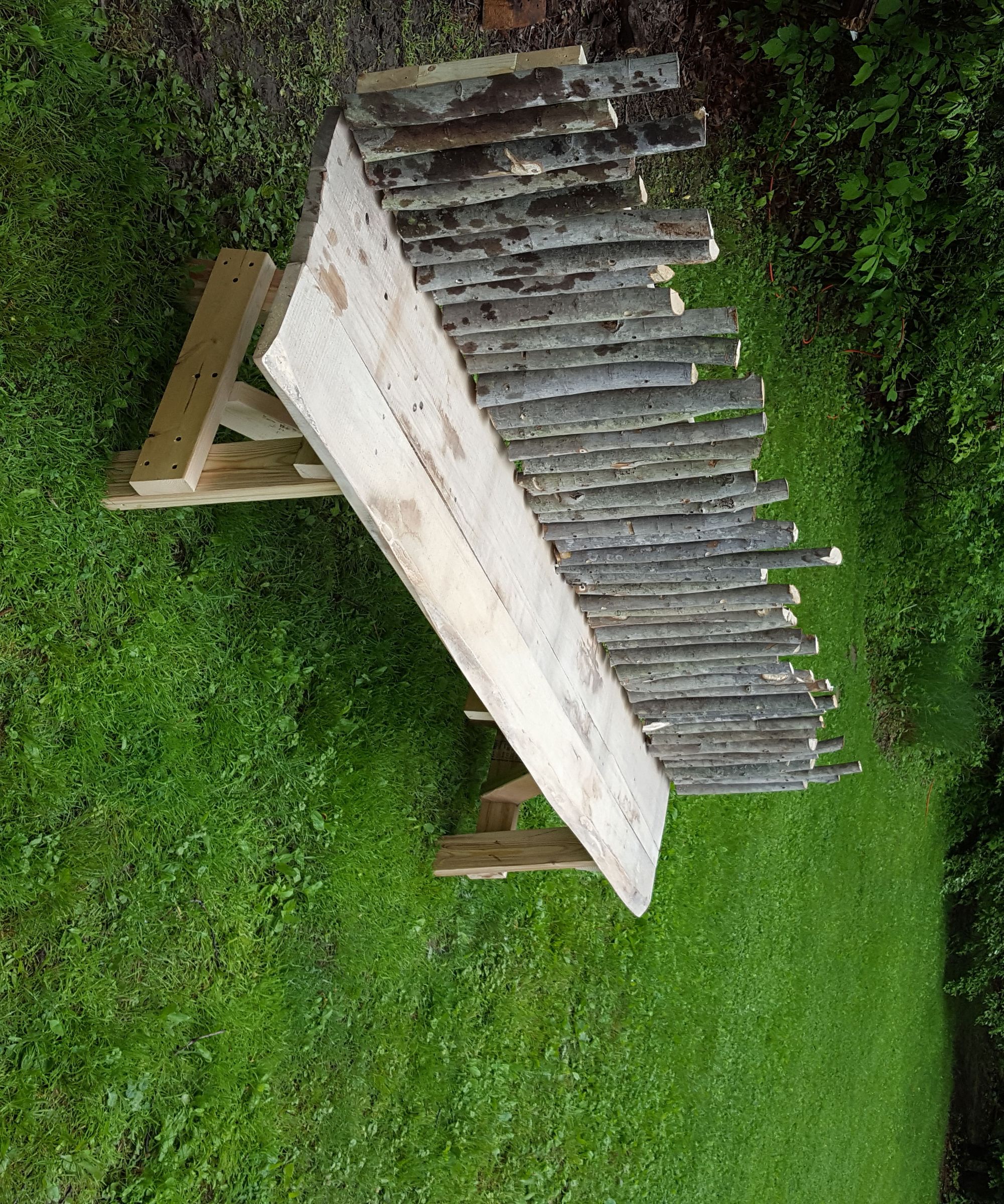 Rough Wood Outdoor Bench