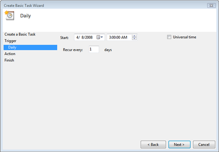 Setting Triger and Date for Your Task...