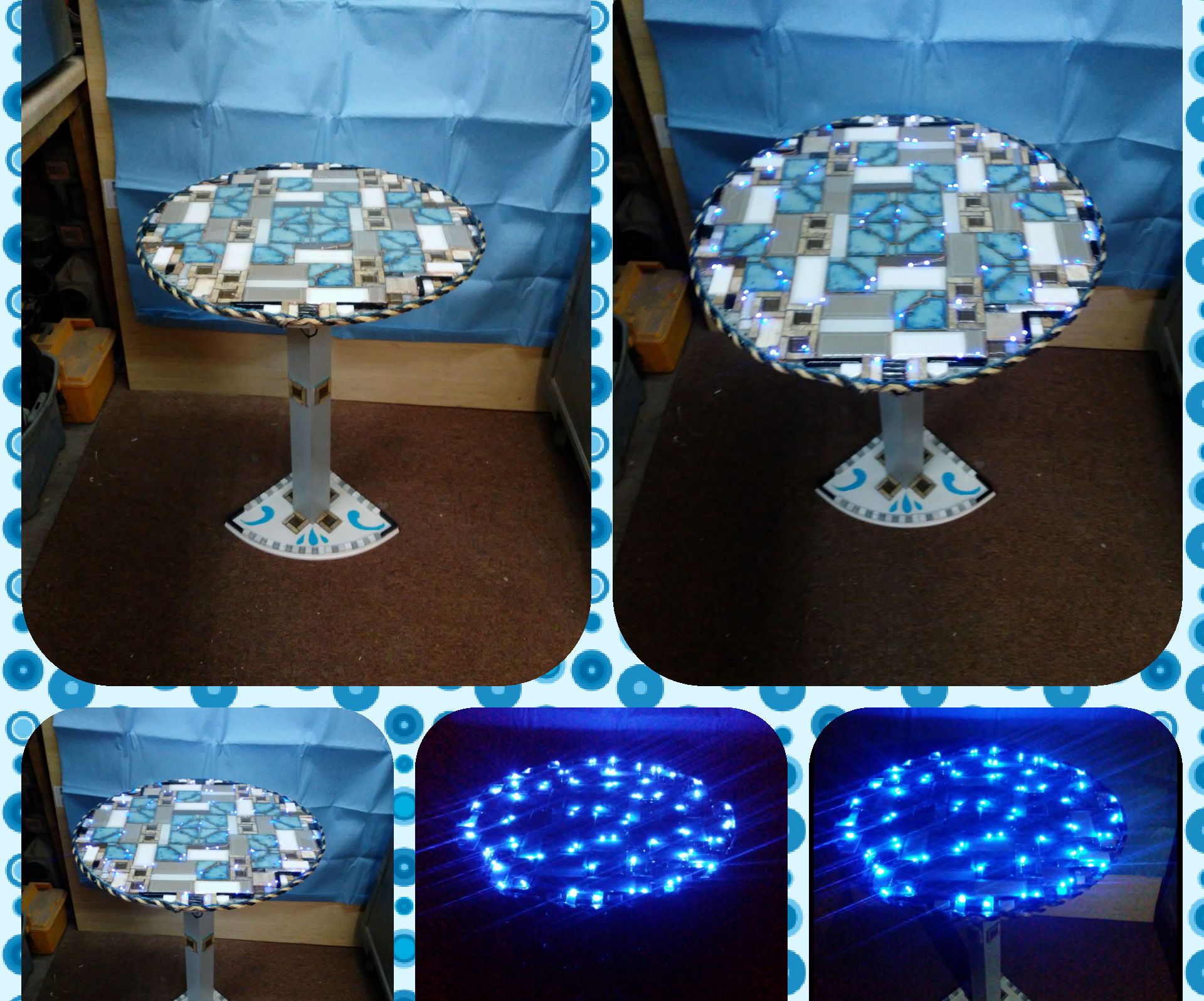 Homemade Corner Shelf Light Up Table