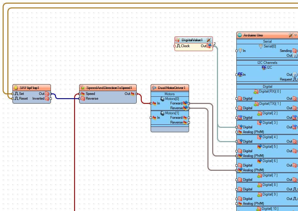 In Visuino Connect Components