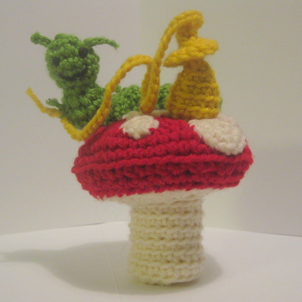 Caterpillar on a Mushroom