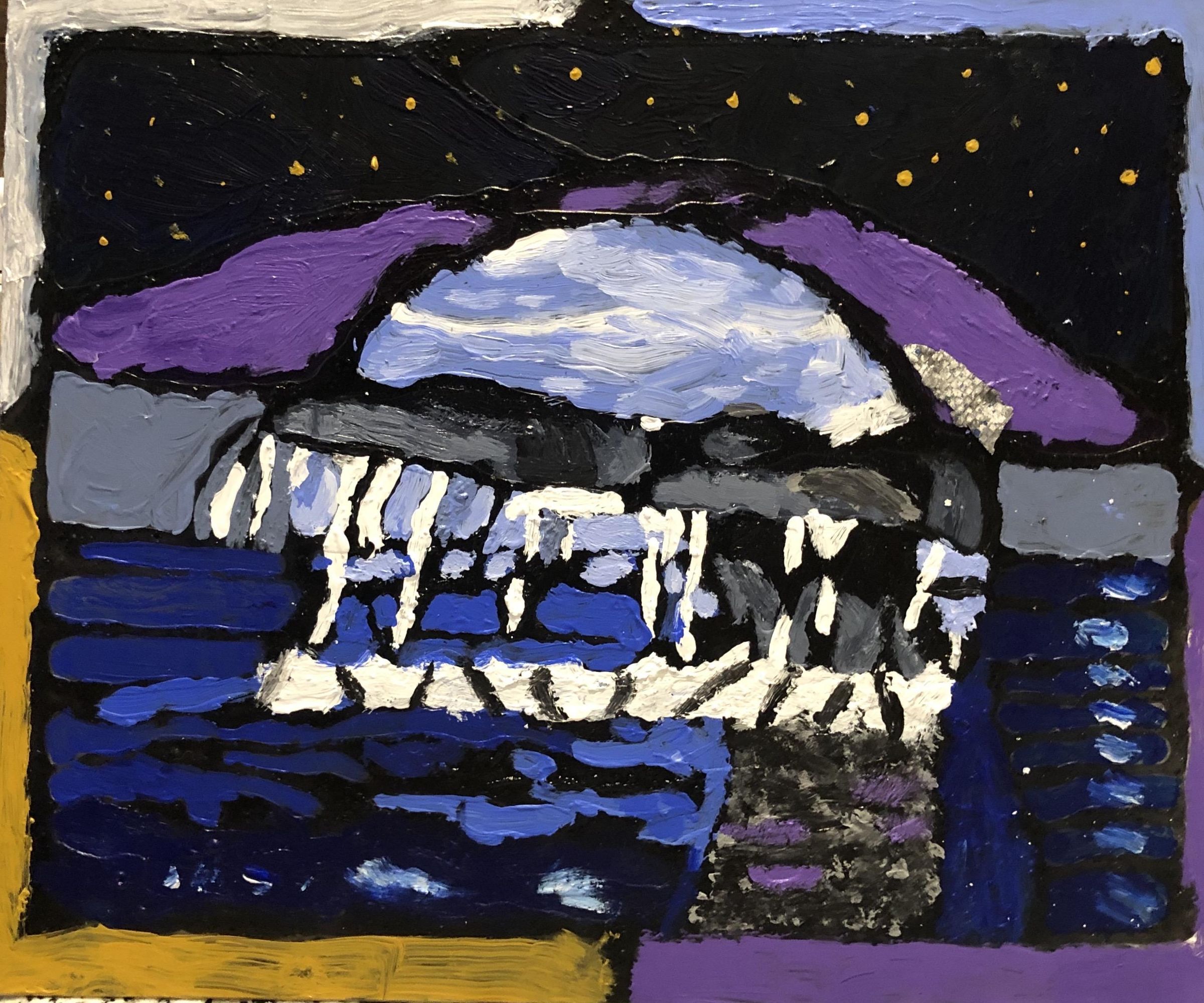 Whale in the Ocean Stained Glass