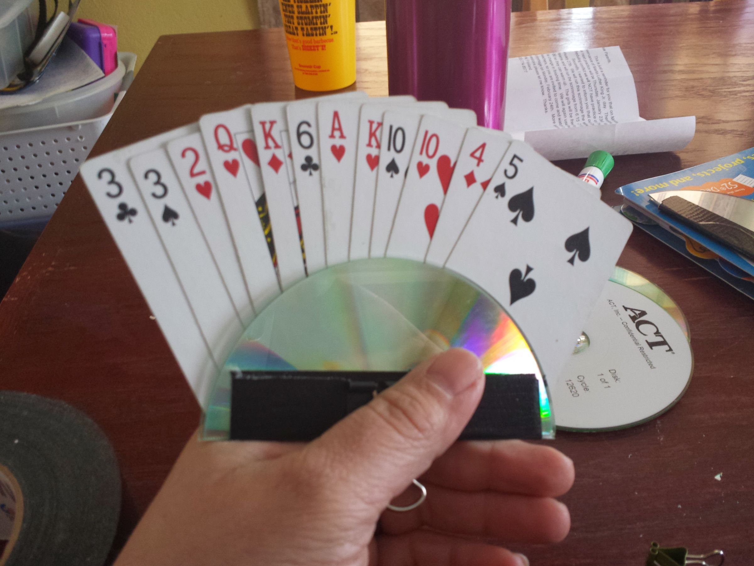 Playing Card Holder for Kids and people who have a hard time holding cards.
