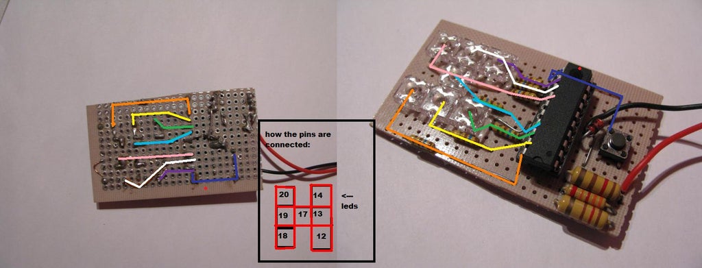 Simple Electronic Dice 5 Steps Circuit Diagram