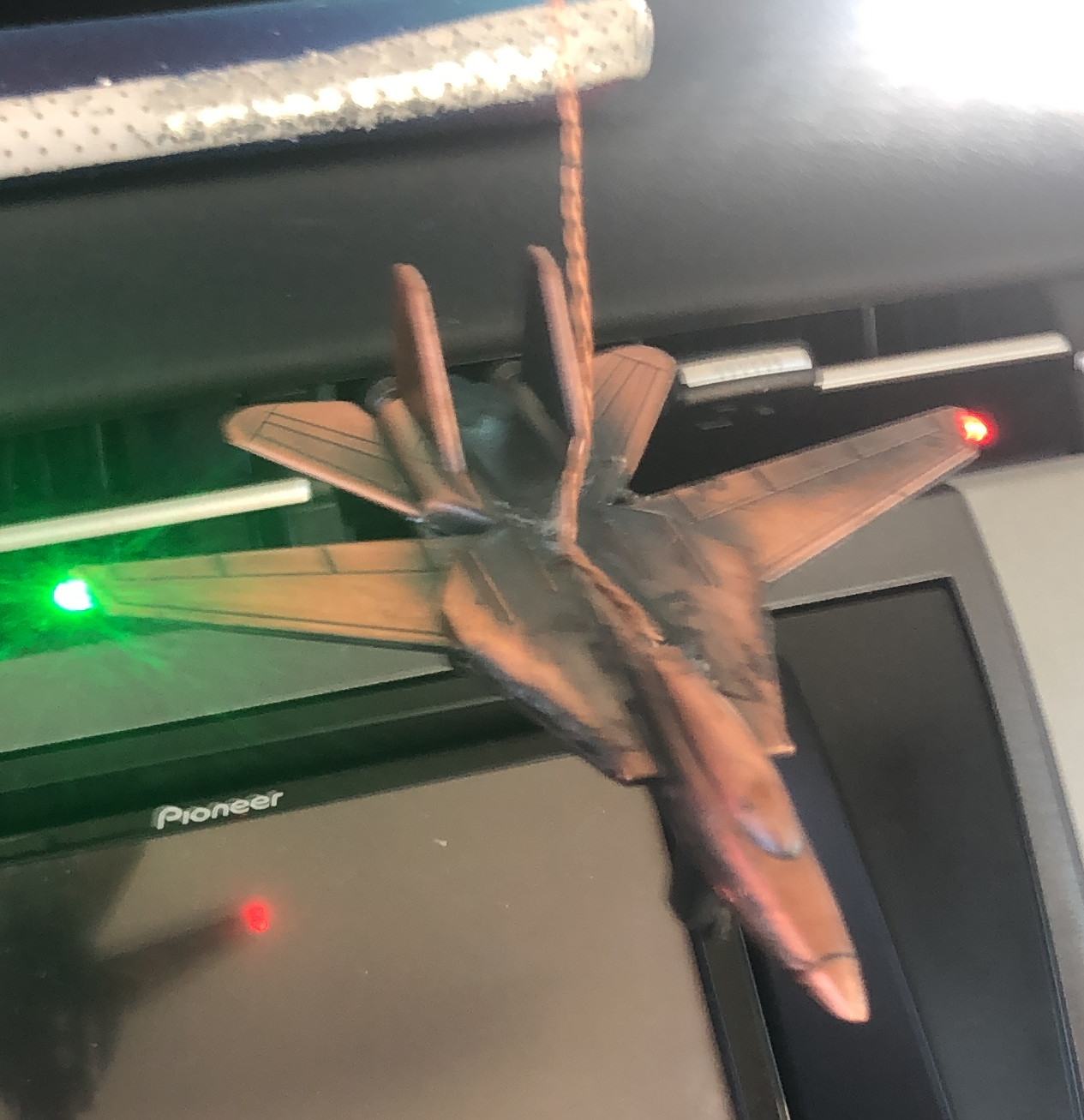F-14 Car Ornament With Folding Wings & Navigation Lights
