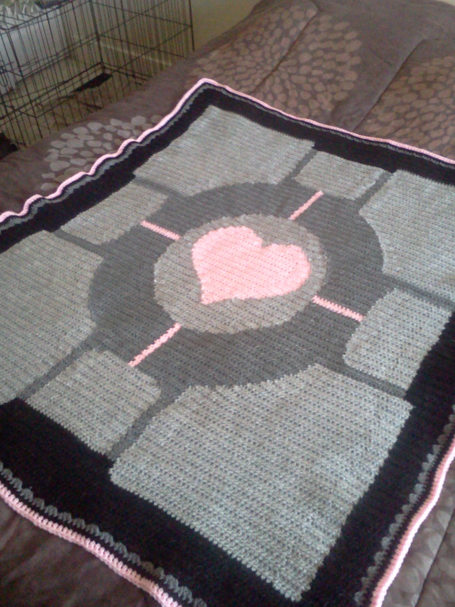 How to Crochet a Portal Companion Cube Throw Blanket