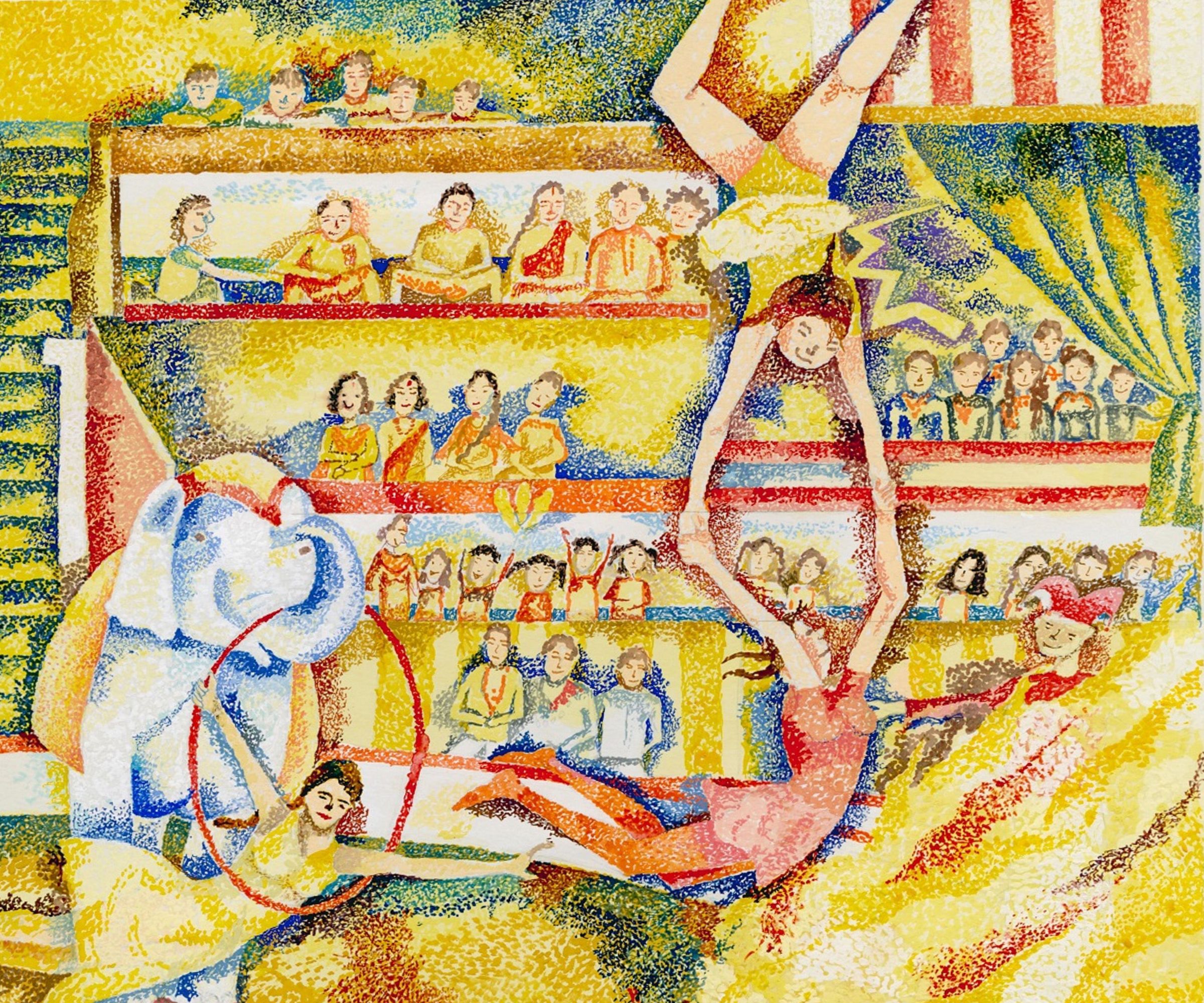 Seurat Inspired Pointillism Painting