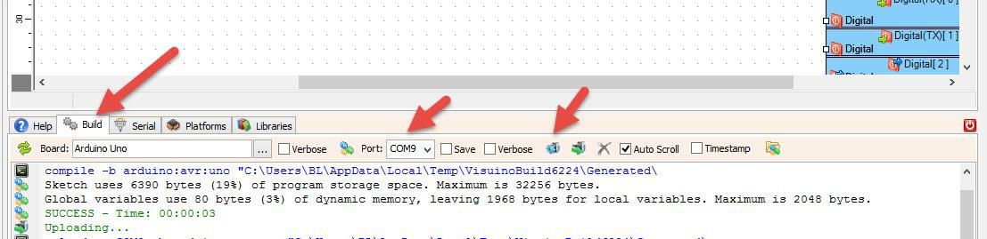 Generate, Compile, and Upload the Arduino Code