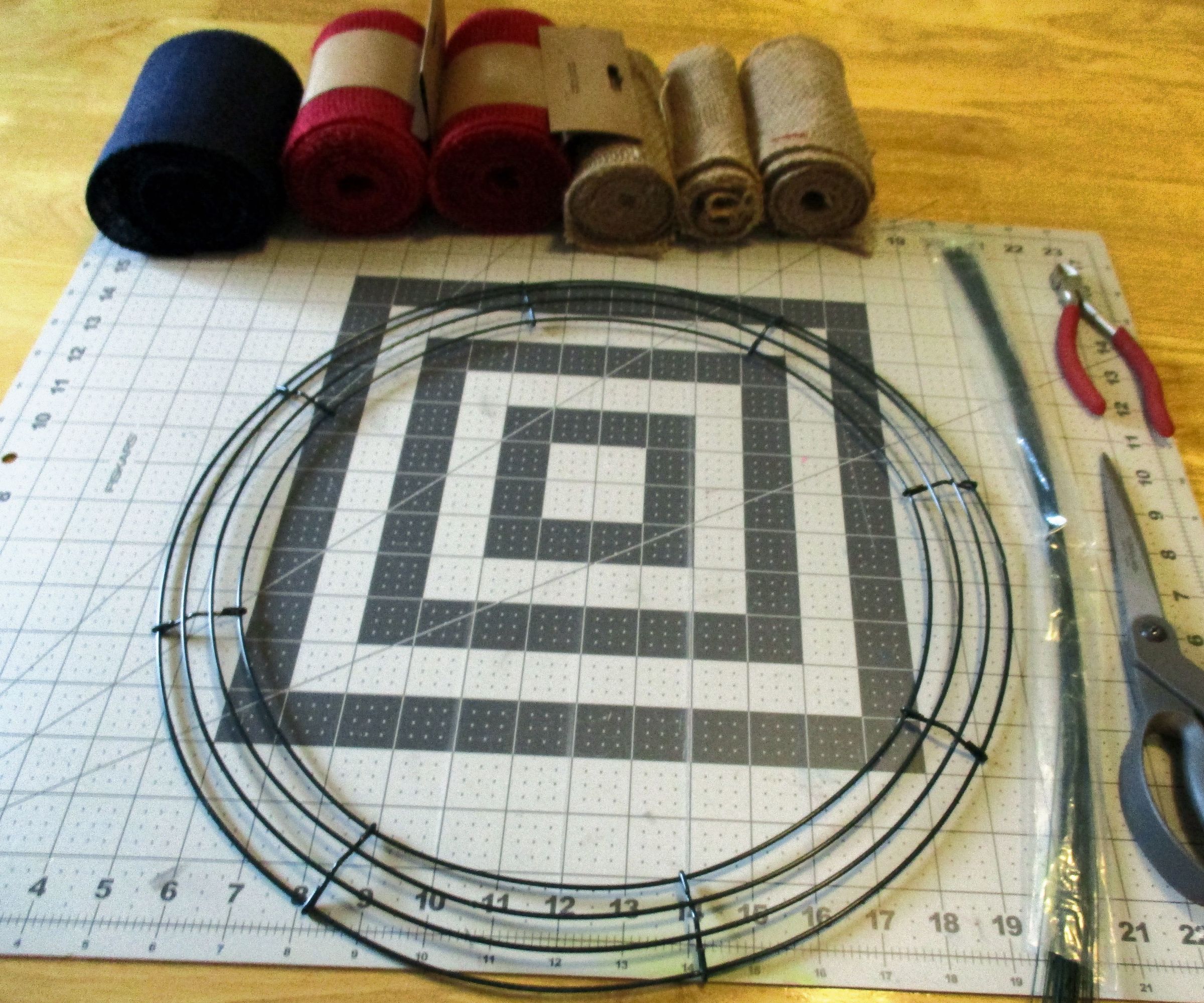 Burlap Fourth of July Wreath