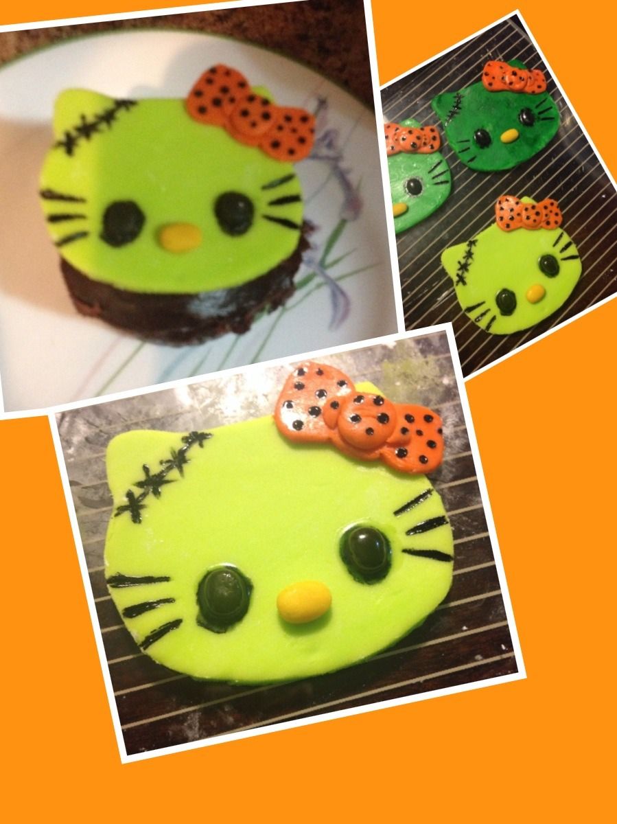 Hello Kitty Frankenstein (cupcake Topper)! 