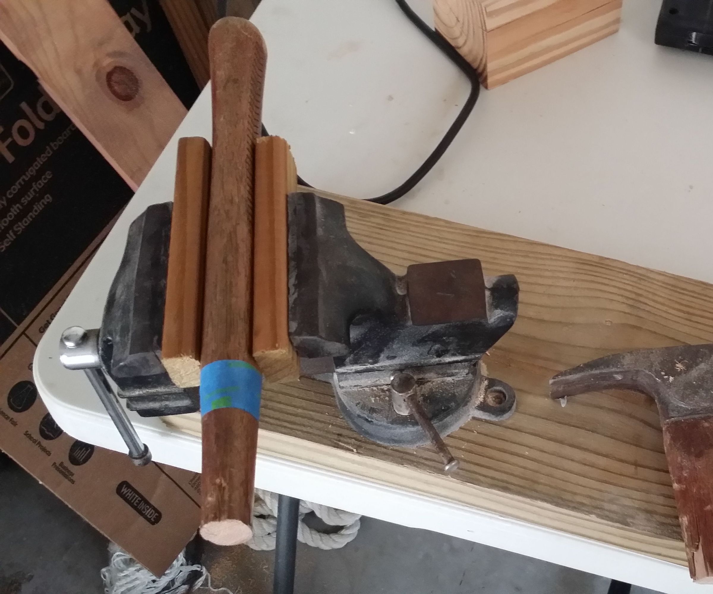 Repurposed Hammer Into Wooden Mallet.