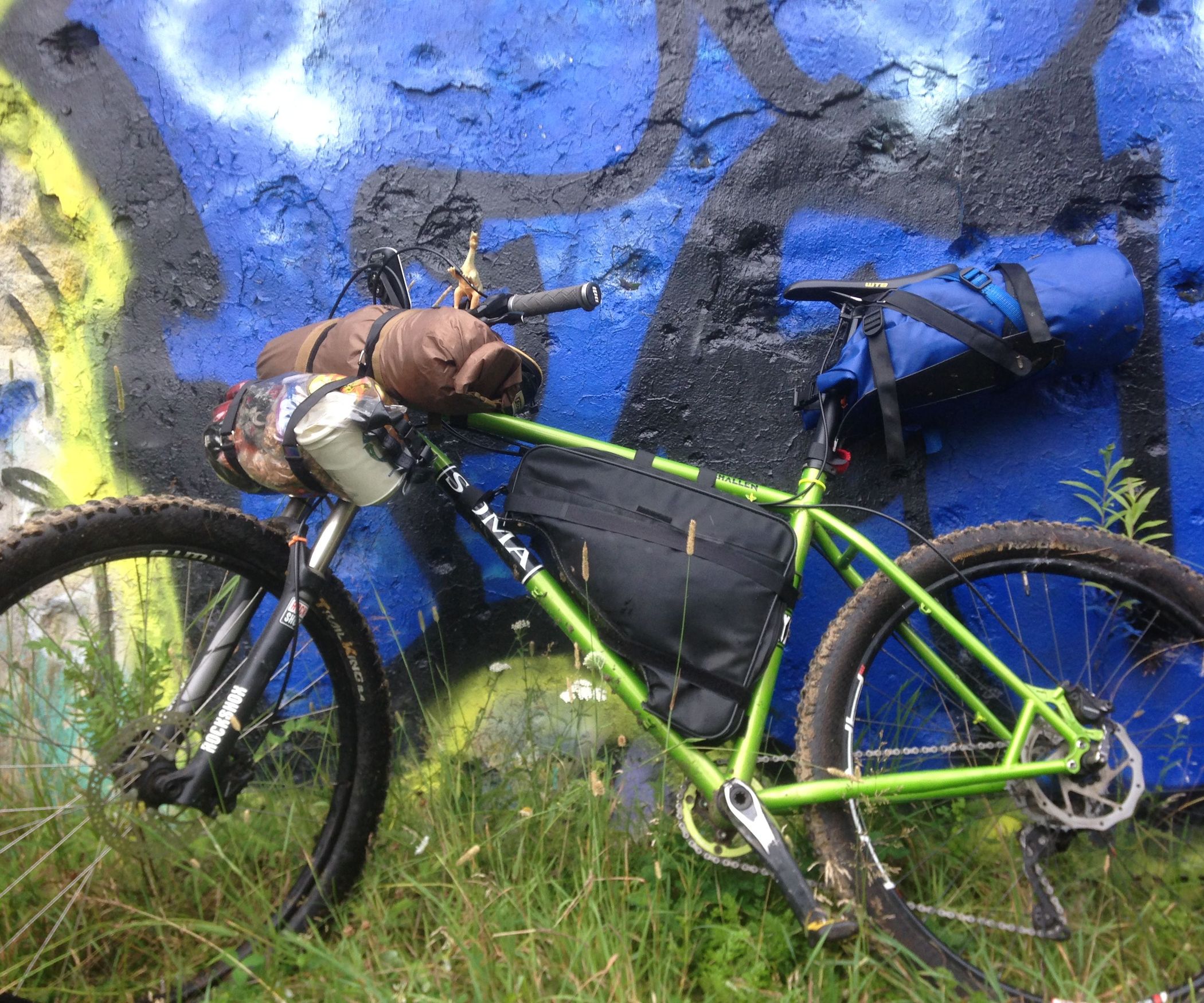 Bikepacking Bags and Setup on the Cheap How to Repurpose a Vintage Laptop Bag 15 Steps (with