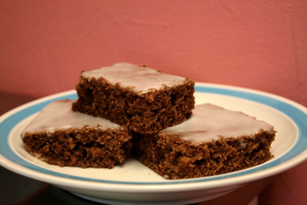 Gingerbread Cake Bars With Lemon Glaze