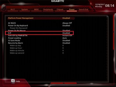 Enable ERP From BIOS