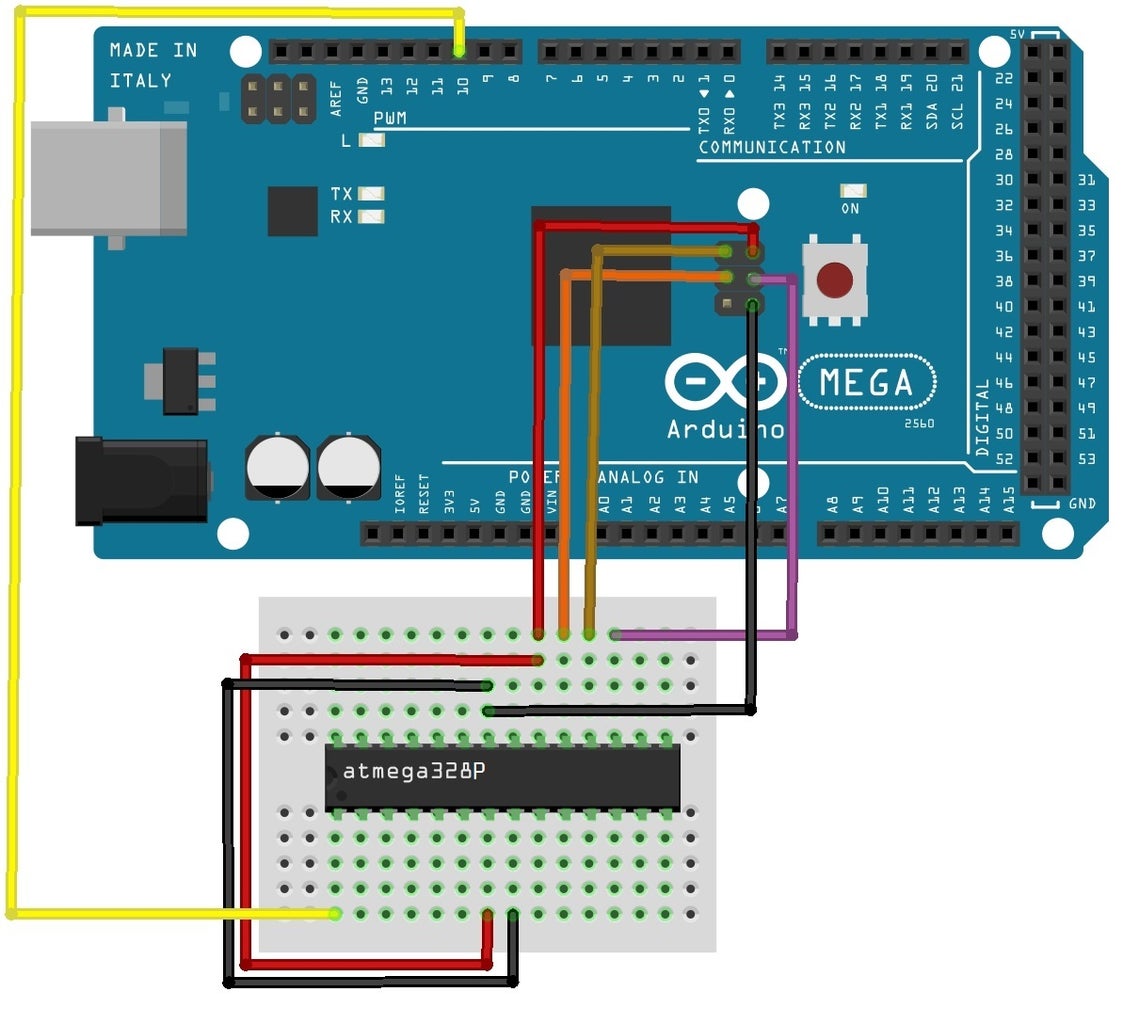 Burning Bootloader to Atmel Atmega 328P Using Arduino : 7 Steps ...