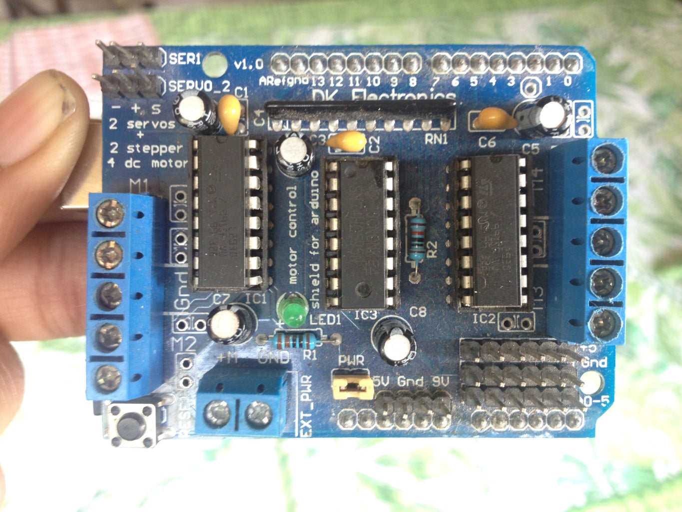 Plug the Shield on the Arduino Board and Make the Wiring Connections