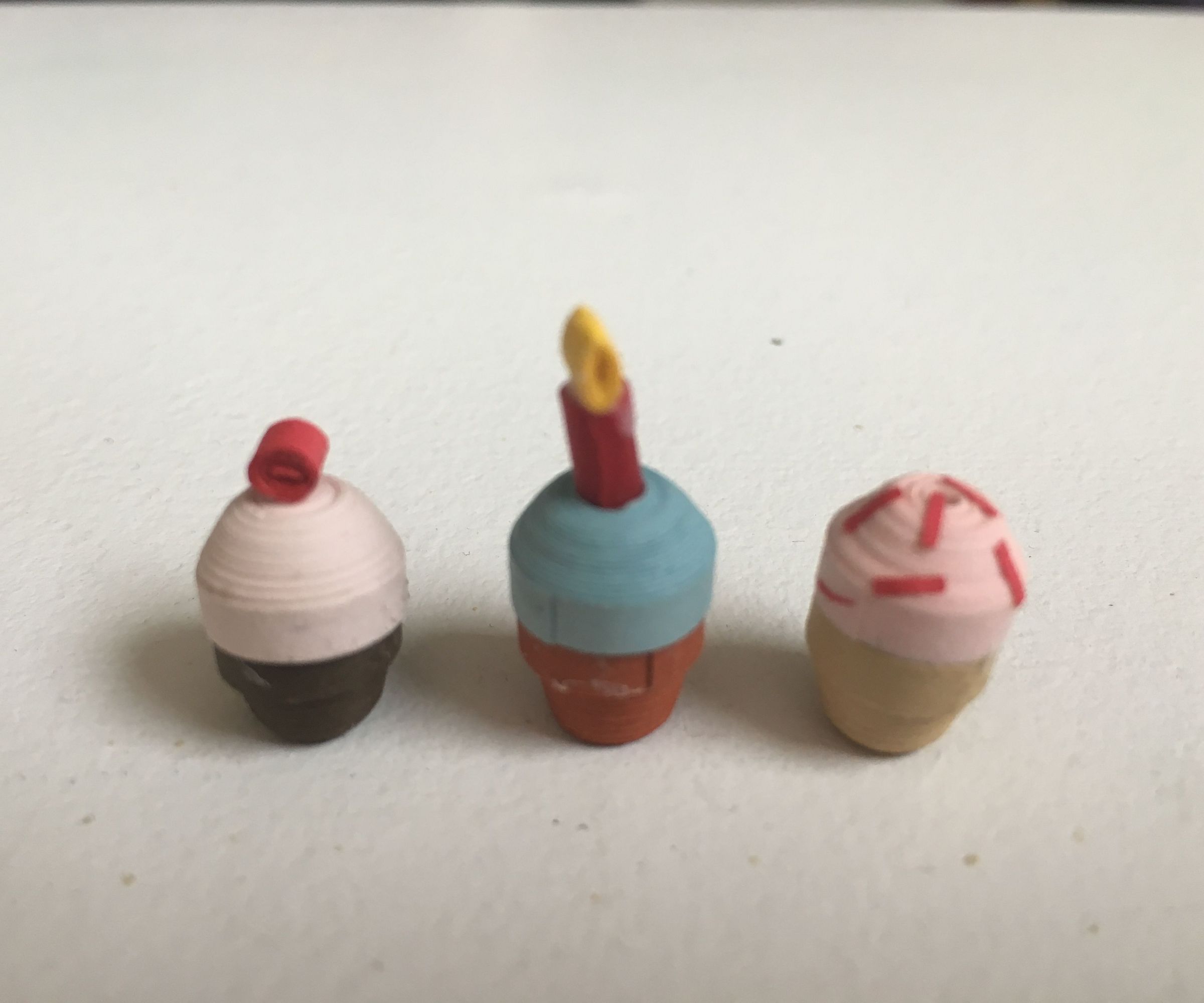 Mini 3D Quilled Cupcakes