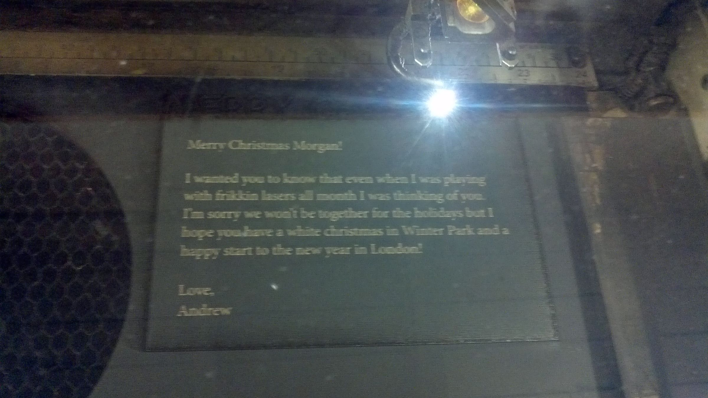Wood Christmas Card (laser Etched)